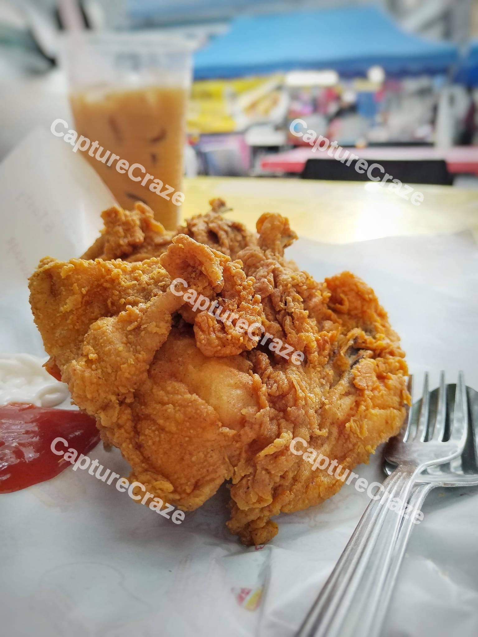 One piece of fried chicken